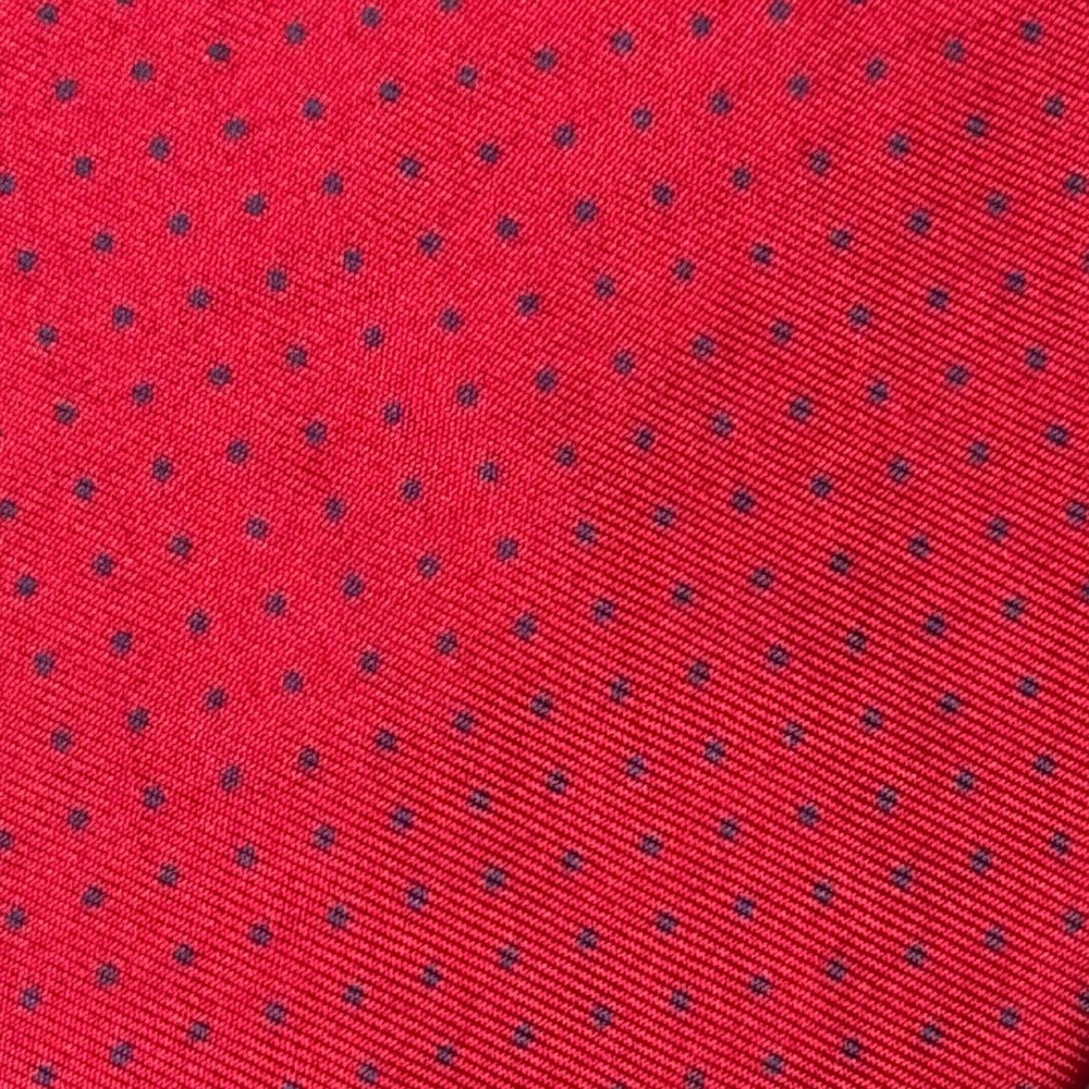 Vintage Bert Pulitzer Micro Polka Dot Red Necktie 100% Silk Preppy Mens Tie USA